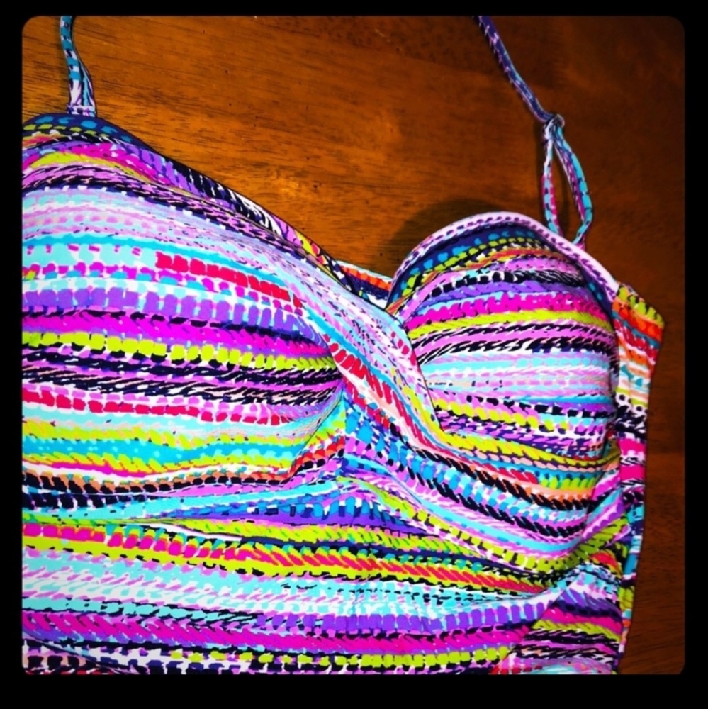 NWOT - Anne Cole twist front ruched bandeau tankini top